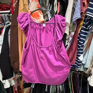 Old Navy Women's Fuchsia Ruffle Blouse